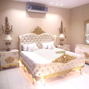wooden bed