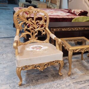 Chinioti carved chair for bedroom