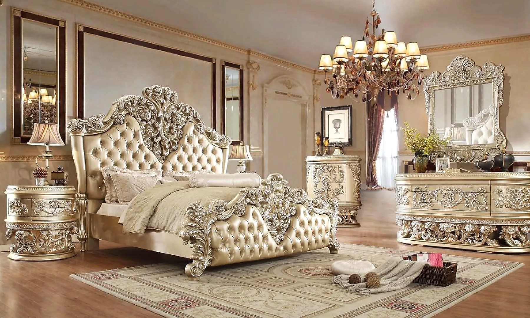 Wooden Chinioti bed set design 2025