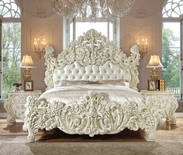 luxury wooden bed set by jj furniture