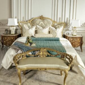 Luxury Solid Wood Bedroom Set with Dresser and Mirror – King & Queen Size Bed Sets in Pakistan