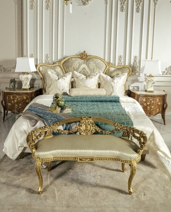 Luxury Solid Wood Bedroom Set with Dresser and Mirror – King & Queen Size Bed Sets in Pakistan