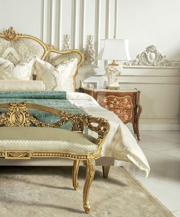 Luxury Solid Wood Bedroom Set with Dresser and Mirror – King & Queen Size Bed Sets in Pakistan
