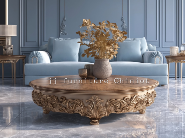 Wood Center Table by JJ Furniture Chiniot – Stylish & Durable Wooden Table Design