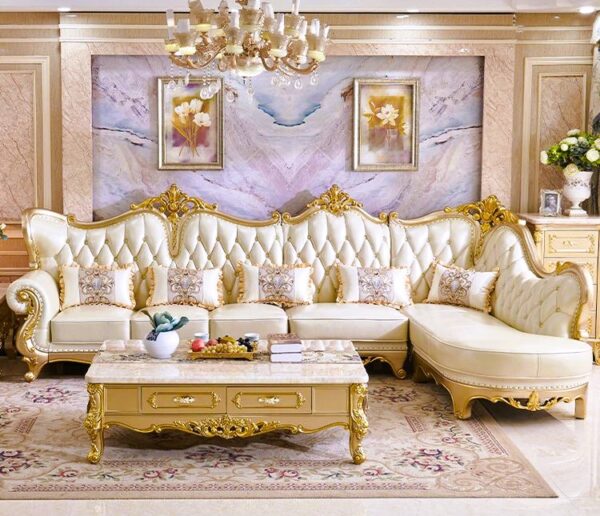 JJ Furniture L-Shape Sofa Set – Luxury Chinioti Corner Sofa for Modern Homes