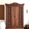Hand-Carved Solid Wood Wardrobe – Luxury Antique Chinioti Armoire Online by jj
