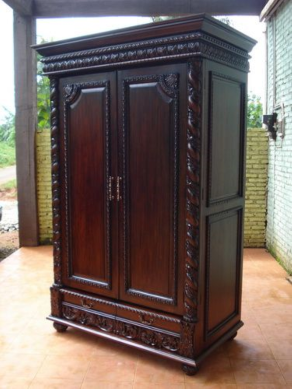 Hand-Carved Solid Wood Wardrobe – Luxury Antique Chinioti Armoire Online by jj