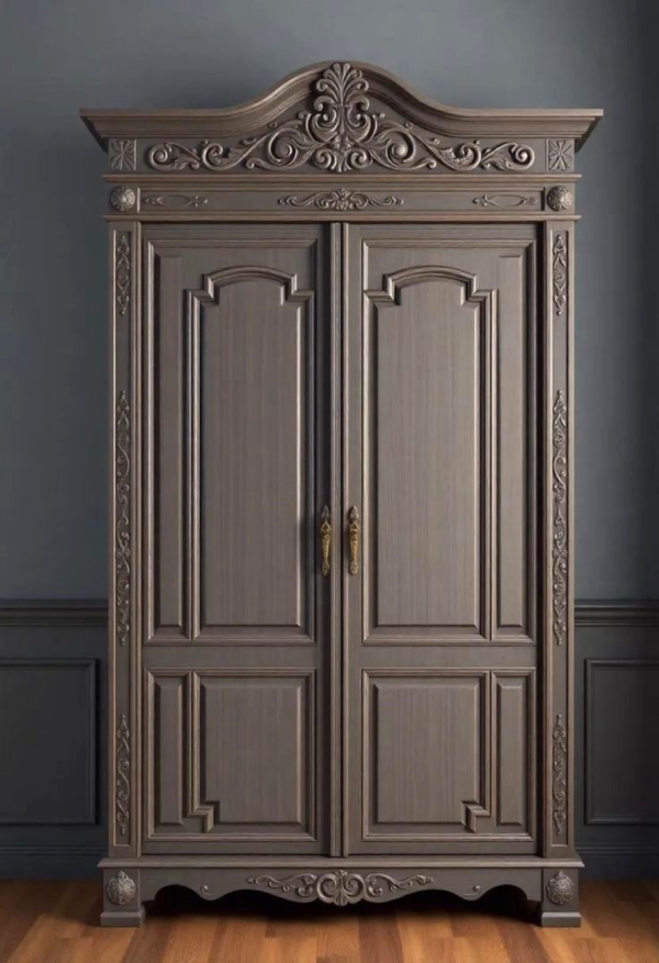 Hand-Carved Solid Wood Wardrobe – Luxury Antique Chinioti Armoire Online by jj