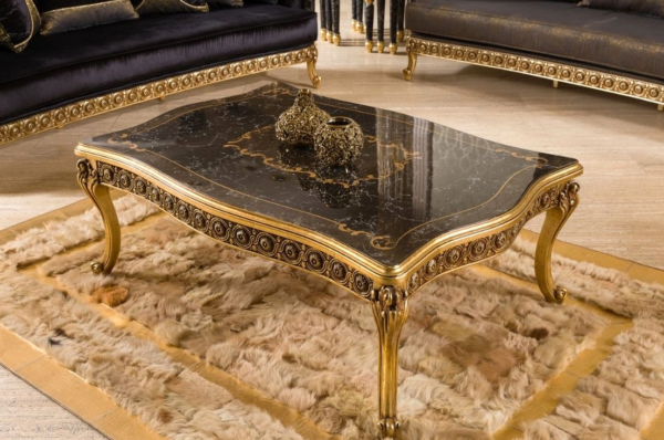 Black & Gold Ornate Sofa Design – Luxury Velvet Royal Sofa for Elegant Living Rooms