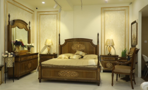 Chinioti Furniture Bedroom Set by JJ Furniture Chiniot – Luxury Handmade Design