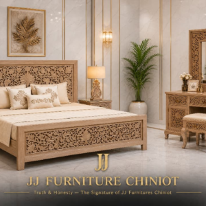 Luxury JJ Chinioti King Size Bed Set Handmade Sheesham Wood Furniture