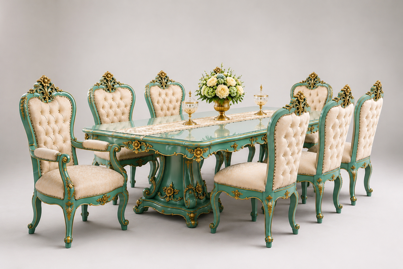 Luxury Royal 8 Seater Dining Table Set | JJ Furniture Chiniot