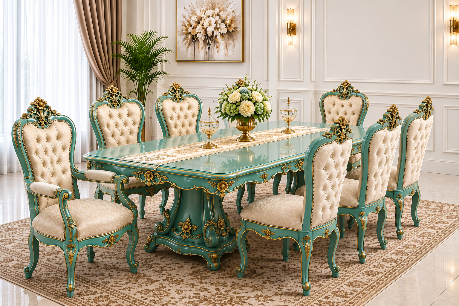 Luxury Royal 8 Seater Dining Table Set | JJ Furniture Chiniot
