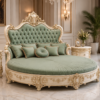 Luxury Royal Round Bed Set in Solid Sheesham Wood | JJ Furniture Chiniot