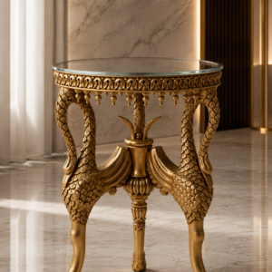 Luxury Royal Swan Console Side Table Handmade Chinioti Accent Table