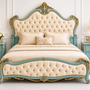 Royal Tiffany Blue Luxury Chinioti Bed Set